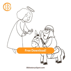 Balaam and the Donkey Coloring Page - Bible Story Clipart