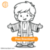 Joseph's Coat Coloring Page - Bible Story Clipart