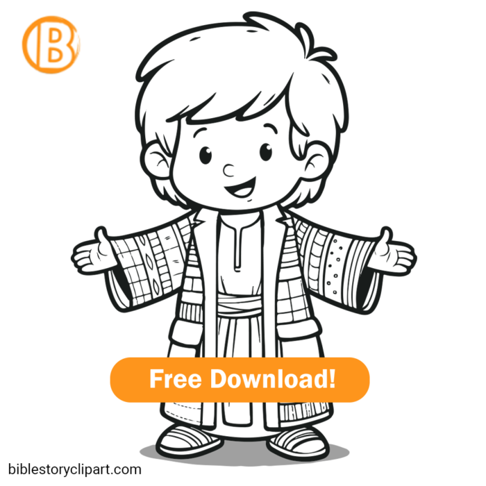 Joseph's Coat Coloring Page - Bible Story Clipart