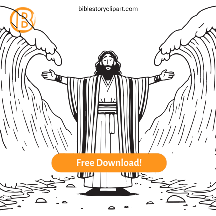 Parting of the Red Sea Coloring - Parting Of The Red Sea Coloring Page TN 705x705