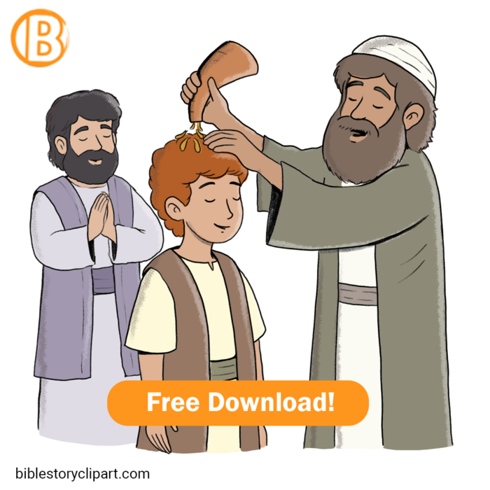 The Anointing of David Coloring Page - Bible Story Clipart