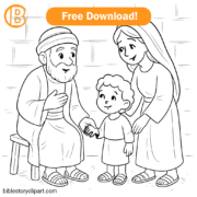 Hannah Dedicates Samuel at the Temple Coloring Page