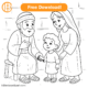 Hannah Dedicates Samuel at the Temple Coloring Page