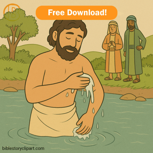 Naaman Washing in the Jordan River