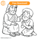 Jesus Heals Blind Bartimaeus Coloring Page