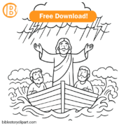 Jesus calming the storm coloring page