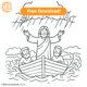 Jesus calming the storm coloring page