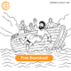 Jonah being thrown overboard during the storm at sea coloring page