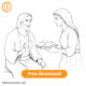Martha serving Jesus Coloring Page